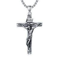 wholesale 925 Sterling Silver Crucifix Pendant Necklace Jesus Christ Cross With Chain-Jesus Cross Necklace-2