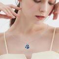 wholesale 925 Sterling Silver Cardinal Necklace With Blue Heart Pendant-0-3