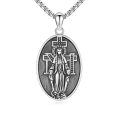 wholesale 925 Sterling Silver Virgin Mary Pendant with Cross & Halo Necklace for Men Women Catholic  36 Chain-0-0