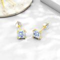 wholesale 14k Princess Cut Blue Moonstone Stud Earrings-0-2
