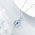 wholesale 925 Sterling Silver Teardrop Purple Moonstone Bird Flower Pendant Necklace-0-2