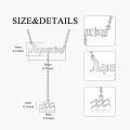 wholesale 925 Sterling Silver Aquarius Zodiac Name Lariat Drop Necklace Platinum Plated-0-4