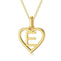 wholesale 14k Gold Heart Pendant Necklace Wholesale With Initial S-E