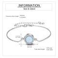 wholesale 925 Sterling Silver Round White Opal Cz Halo Chain Bracelet-0-4