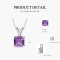wholesale Sterling Silver 2ct Cushion Cut Gemstone Pendant Necklace for Women-0-3