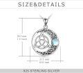wholesale 925 Sterling Silver Moonstone Celtic Knot Triquetra Pendant Necklace for Women-0-5