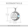 wholesale 925 Sterling Silver Moonstone Pendant Necklace With Celtic Knot Design-0-5