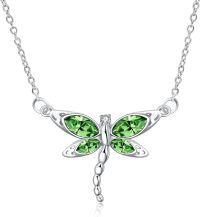 wholesale 925 Sterling Silver Crystal Dragonfly Necklace Birthstone Jewelry Gift-8 August Birthstone
