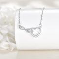 wholesale 925 Sterling Silver Heart Love Infinity Cross Pendant Necklace for Women Girls  45cm Chain Length-0-3