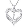 TOUPOP Sterling Silver Heart Initial A-Z Letter Pendant Necklace-0-0