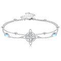 wholesale 925 Sterling Silver Moonstone Heart Celtic Knot Bracelet-0-0