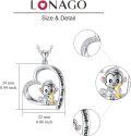 wholesale 925 Sterling Silver Heart-Shaped Monkey Pendant Necklace with Love Message-0-3