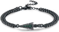 wholesale  Malachite Arrowhead Bracelet - Punk Style Adjustable Wristband Gifts for Women Men Dad Mom-Malachite