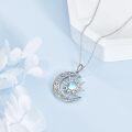 wholesale 925 Sterling Silver Sun & Moon Pendant with Blue and White Opals Labradorite and Moonstone - Perfect Gift for Teenage Girls-0-3