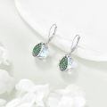 wholesale 925 Sterling Silver Frog Earrings Wholesale With Green Stones-0-3