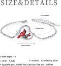 wholesale 925 Sterling Silver Heart-Shaped Cardinal Bird Charm Bracelet/Anklet Gift for Women-0-5