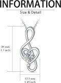 wholesale Birthstone Music Note Necklace 925 Sterling Silver Musical Fine Jewelry For Women Music Lovers Student Teacher Birthday Christmas Gifts -0-5