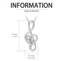 TOUPOP Sterling Silver Birthstone Music Note Necklace Fine Jewelry Gift-0-5