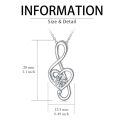 TOUPOP Sterling Silver Birthstone Music Note Necklace Fine Jewelry Gift-0-5