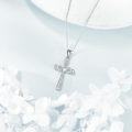 wholesale 925 Sterling Silver Celtic Knot Moonstone Cross Pendant Necklace for Women - Religious s-0-1