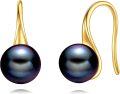 wholesale 14K Gold Black Pearl Teardrop Dangle Earrings for Women Girls Elegant-0-0