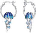 wholesale 925 Sterling Silver Jellyfish Opal Hoop Earrings for Women Hypoallergenic Beach s-0-0