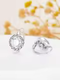 TOUPOP Sterling Silver Celtic Knot Drop Dangle Leverback Earrings-0-3