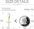 wholesale 14K Gold Yellow Gold Cross Hummingbird Lotus Sunflower Dangle Earrings-0-3