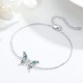 wholesale 925 Sterling Silver Abalone Shell Butterfly Charm Anklet Ankle Chain Foot s for Women-0-4