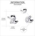 wholesale 925 Sterling Silver Crocodile Animal Stud Earrings with Sunglasses and Cool Design-0-4