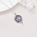 wholesale 925 Sterling Silver Rainbow Opal Phoenix Pendant Necklace-0-3