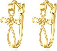 wholesale 14K Gold Infinity Knot Huggie Hoops for Women-Celtic Cross
