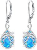 wholesale 925 Sterling Silver Orange Fire Opal Butterfly Drop Earrings-0-5