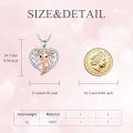 wholesale 925 Sterling Silver Heart Necklace with Rose Gold Plated Axolotl Pendant-0-4