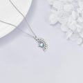 wholesale 925 Sterling Silver Moonstone & CZs Celtic Cross Crescent Moon Pendant Necklace Gift for Her Him-0-3