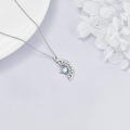 wholesale 925 Sterling Silver Moonstone & CZs Celtic Cross Crescent Moon Pendant Necklace Gift for Her Him-0-3