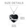 wholesale 925 Sterling Silver Heart Necklace Wholesale With Pink Inlay And Engraved Message-0-8