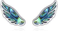 wholesale 925 Sterling Silver Abalone Shell Angel Wings Stud Earrings - Ocean Inspired Gift for Her-wing earring