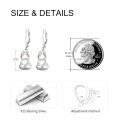 wholesale 925 Sterling Silver Cute Rabbit Head Drop Earrings Platinum Plated Rose Gold Accents-0-2