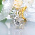 wholesale 925 Sterling Silver & Moonstone Lotus Flower Urn Necklace for Ashes – July Birth Flower Memorial Jewelry-0-4