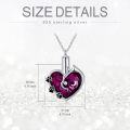 wholesale 925 Sterling Silver Austrian Blue and Deep Purple Heart Crystal Cat Cremation Jewelry Pendant with Funnel Set-0-3