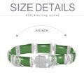 wholesale 925 Sterling Silver Green Jade Link Bracelet Wholesale With Intricate Clasp Design-0-4