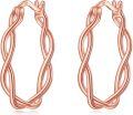 wholesale Sterling Silver Hypoallergenic Lightweight Twisted Hoop Earrings with Click Top-0-5