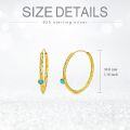 wholesale 925 Sterling Silver with Turquoise Stone Circle Endless Hoop Earrings for Women-0-18