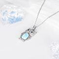 wholesale  Sterling Silver Lapis Turquoise Malachite Larimar Opal Owl Necklace Gift -0-2