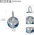 wholesale 925 Sterling Silver Blue Crystal Tree of Life Leverback Drop Dangle Earrings  for Women Girls-0-4