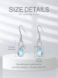 wholesale 925 Sterling Silver Cat Teardrop Moonstone Drop Earrings Halloween Gift for Her-0-1