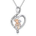 TOUPOP Sterling Silver & Stone Infinity Heart Necklace Sister Gift-0-0