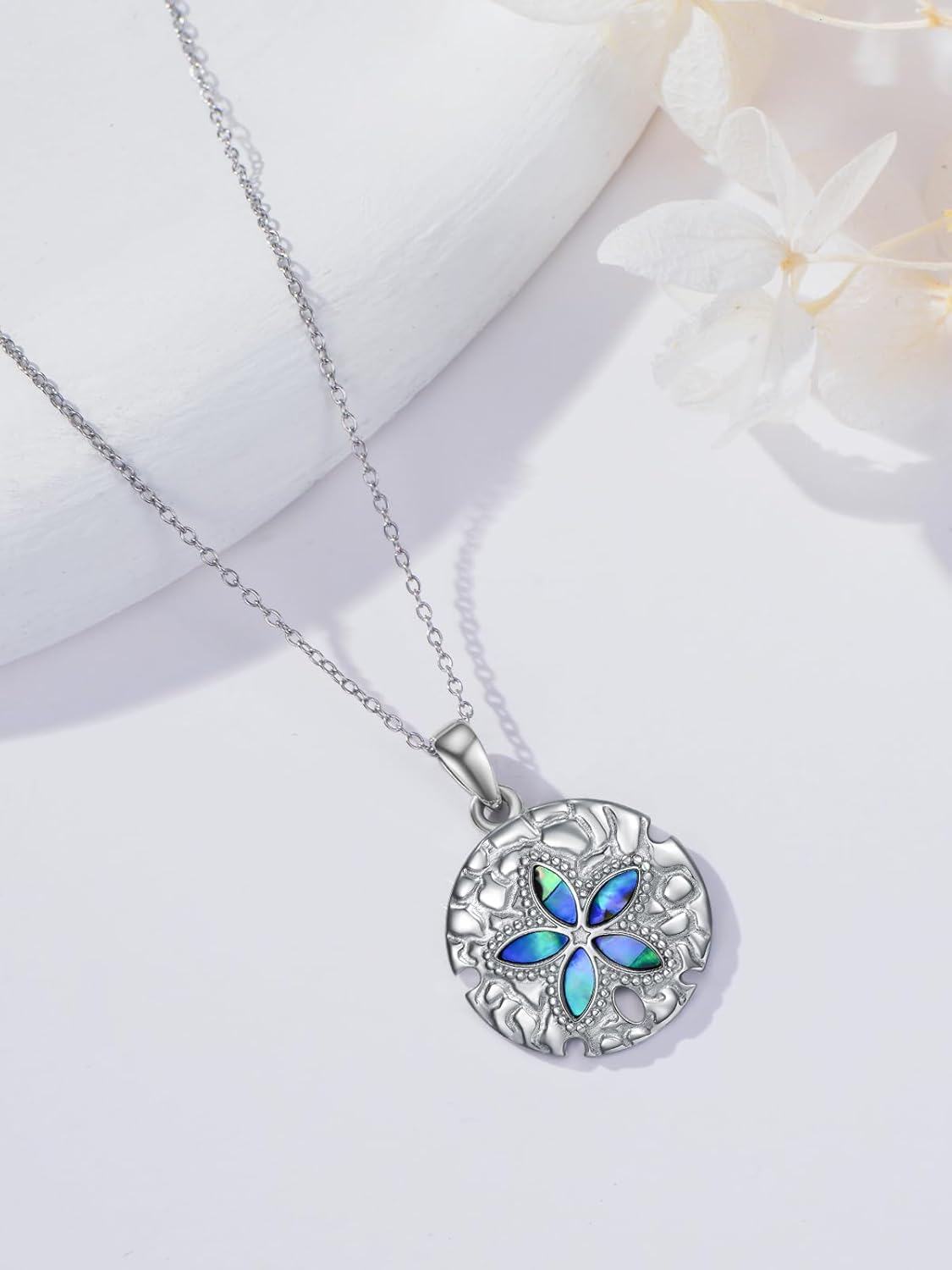 Sterling Silver Starfish Sand Dollar Ocean Animal Necklace-0-3