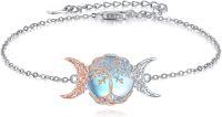 wholesale 925 Sterling Silver Tree of Life Moonstone Bracelet for Women-Tree of Life Bracelet